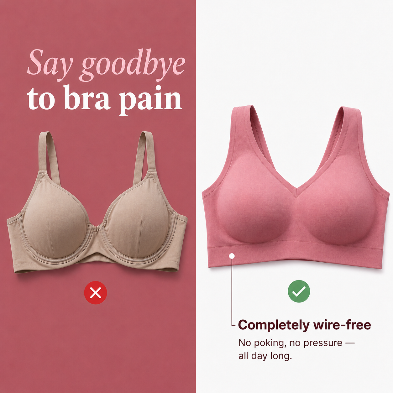 LUMIVE Premium Seamless Comfort Bra – no more underwire pain